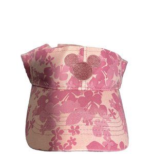 Disney Mickey Mouse Pink Floral Visor Adjustable